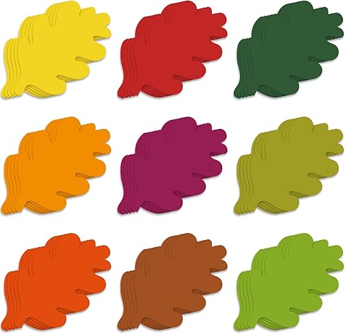 Miniatura 7 de Geyee 108 piezas de recortes de hojas de otoño para tablón de anuncios, aula, recortes de hojas de papel, decoración para proyectos de bricolaje,