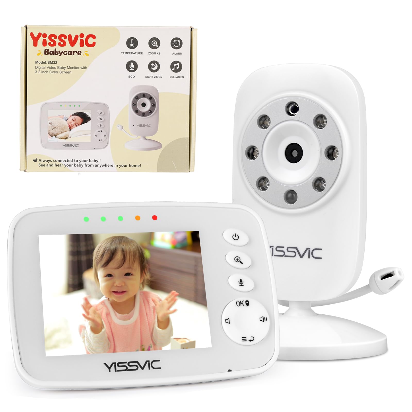 Amazon.co.jp: YISSVIC ベビーモニター 見守りカメラ 遠隔監視ベビー