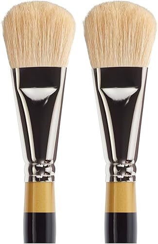Miniatura 6 de KINGART Premium Original Gold 9270-38 - Cepillo ovalado para artista, pelo natural blanco suave, mango corto, para acrílico, acuarela y pintura al