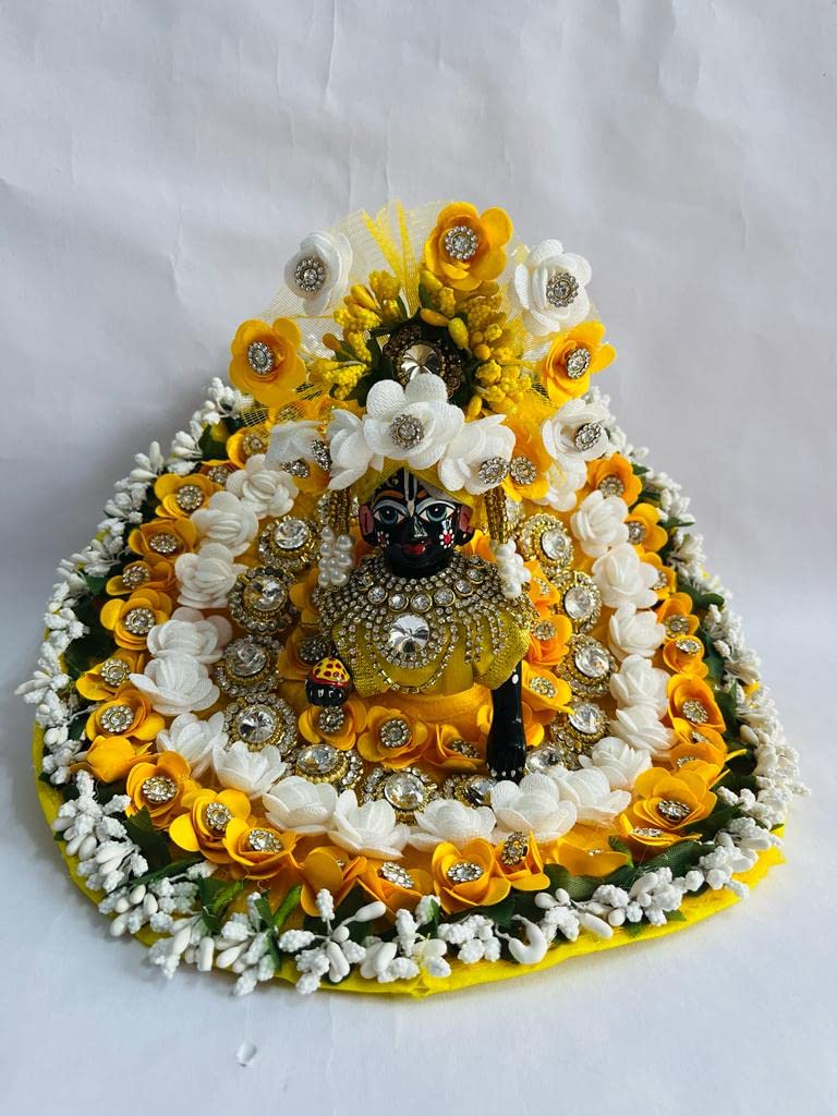 white christmas dresses Green Heavy Laddu Gopal Dress with Matching Pagdi main image 0