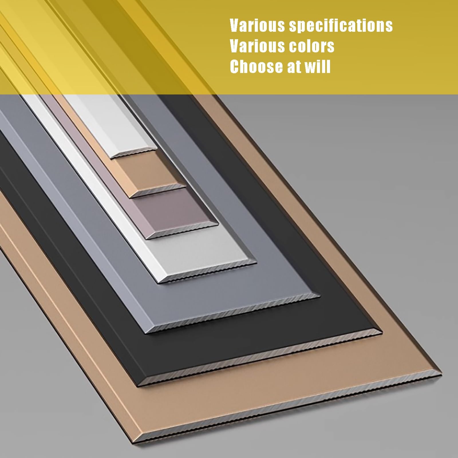 3 piezas 90cm Largo, Tapajuntas Suelo Perfil De Transición, Tira de Transición para Baldosas, Laminado y Parquet(Grey,5cm*270cm(3 * 90cm))