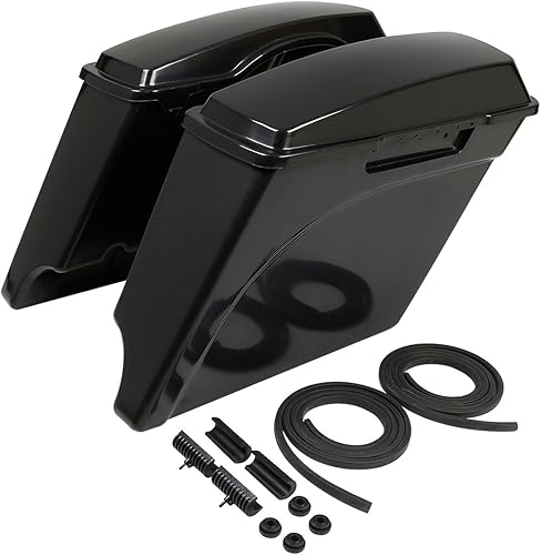 Miniatura 9 de TCT-MT. - Alforjas alargadas de 5.0 pulgadas con llave de cerrojo para Harley Touring 1993-2013 Road King Electra Street Glide FLHR FLHT FLHTCU