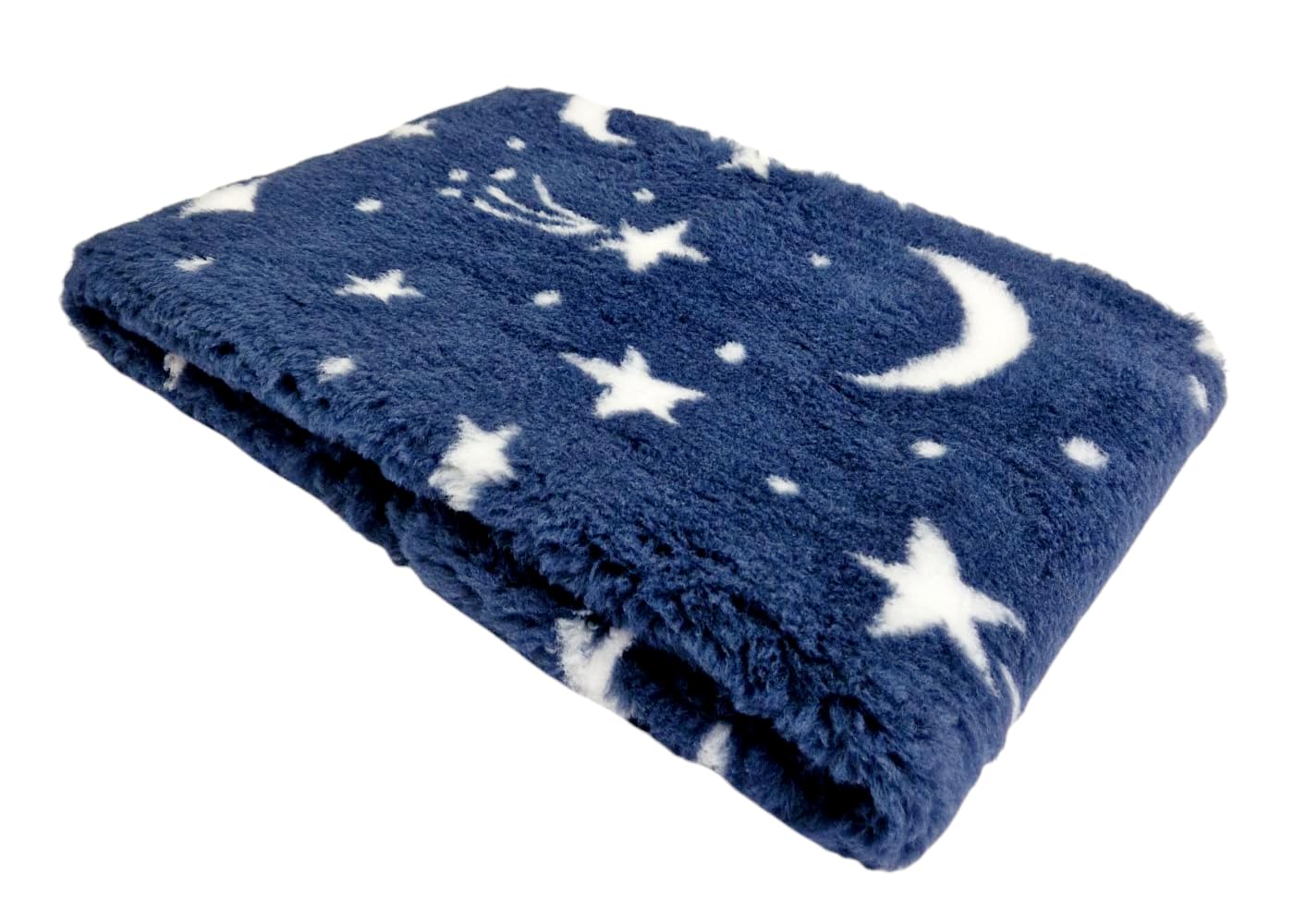 WOOF AND PUP | Non Slip Vet Bedding | Star & Moon Midnight Sky Pattern | Machine Washable | UK Manufactured | Non-slip | Dog Bed | Whelping (150cm x 500cm)