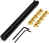 Maizoon CNC Lathe Turning Tool Holder S20R-MWLNR08 Boring Bar 10pcs WNMG0804 Carbide Insert 2 Hex Wrenches High Hardness Cutter DZ19