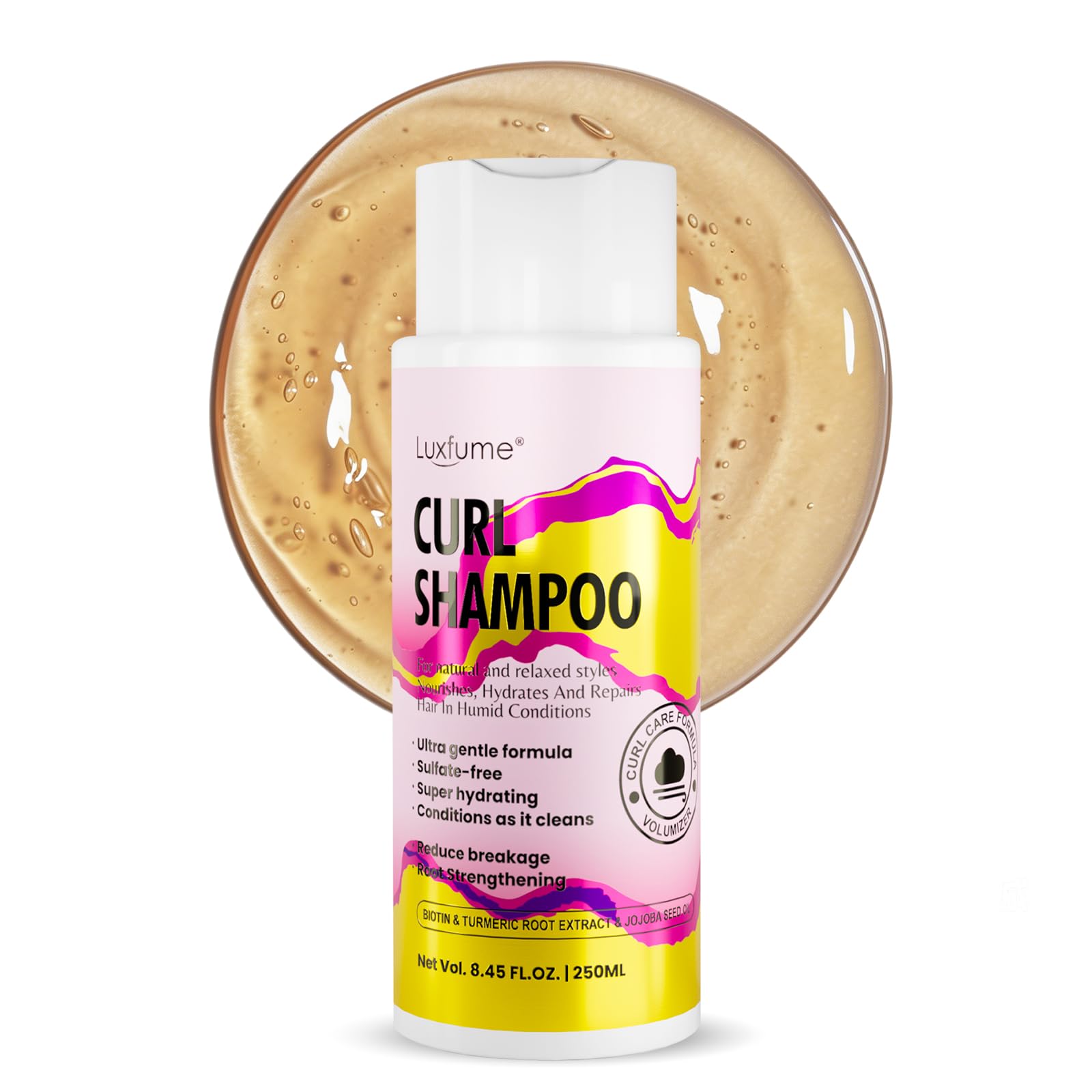 Curly Hair Shampoo to Reduce Breakage & Frizz, 8.45 oz