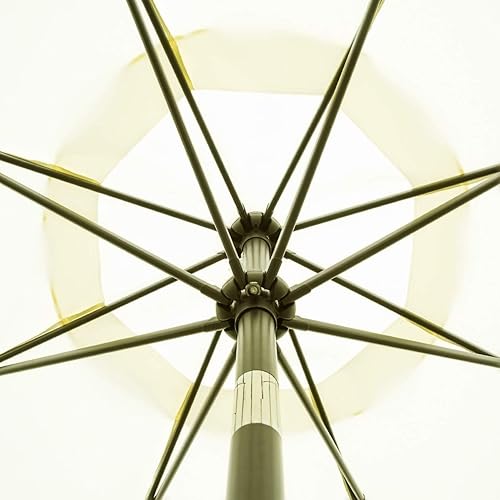 Miniatura 7 de Sunnyglade Sombrilla de patio de 9 pies para exteriores con 8 varillas resistentes (beige)