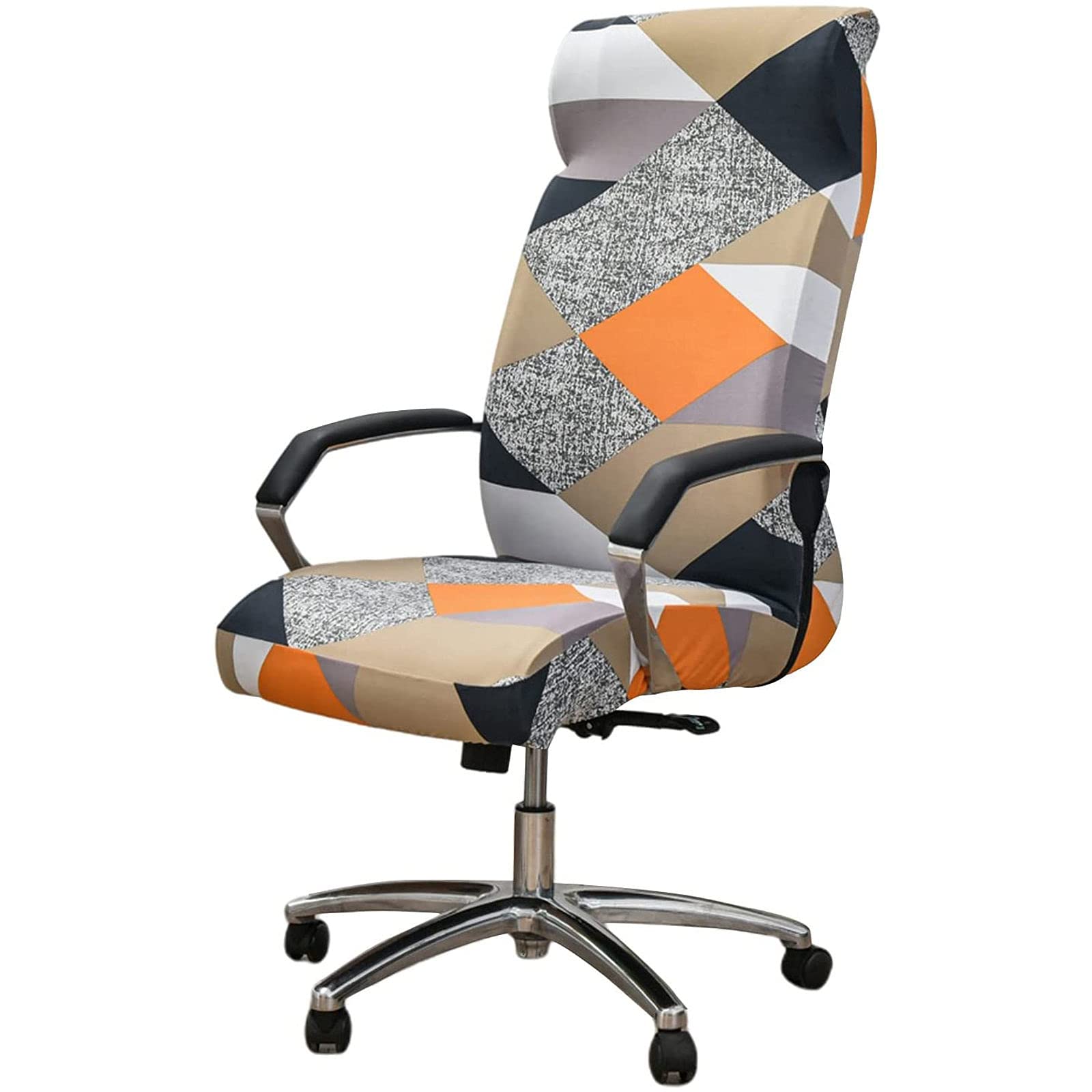 Jhld N Stretch Office Chair Covers, Computer Office Chair Covers Printed Rotating Chair Slipcovers Spandex Desk Chair Covers For Office Chair Rotating Chair-Large