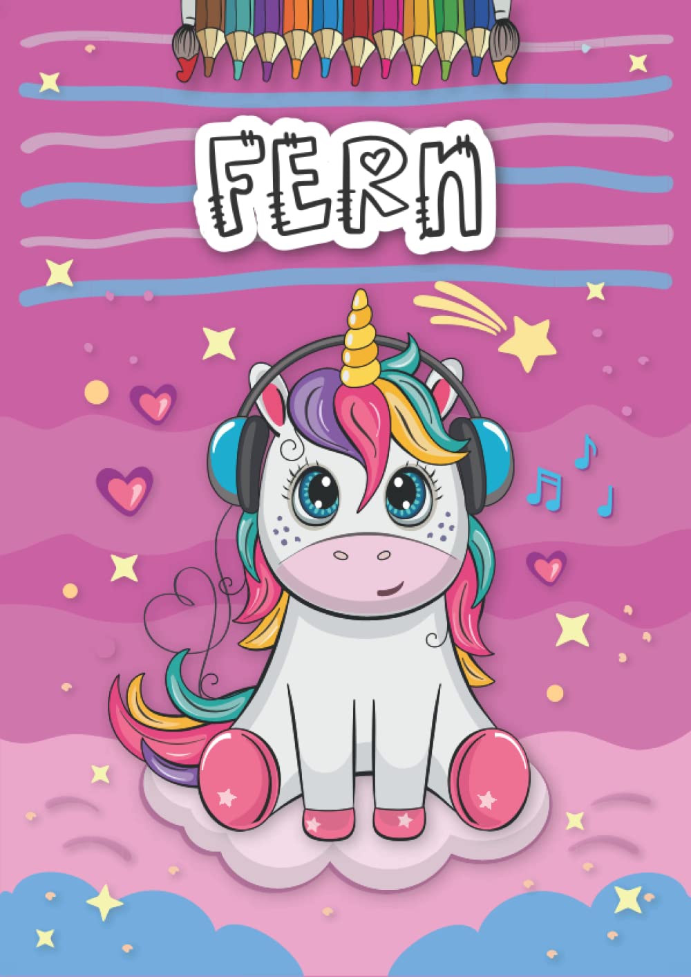 Independently published Fern: Personalized Coloring Book for Fern | Theme: Unicorn | Birthday gift for girl, daughter ... | Ages: 4-8 | 25 unicorn designs with name Fern, Large size A4 (ca. 8.5 x 11 inches)