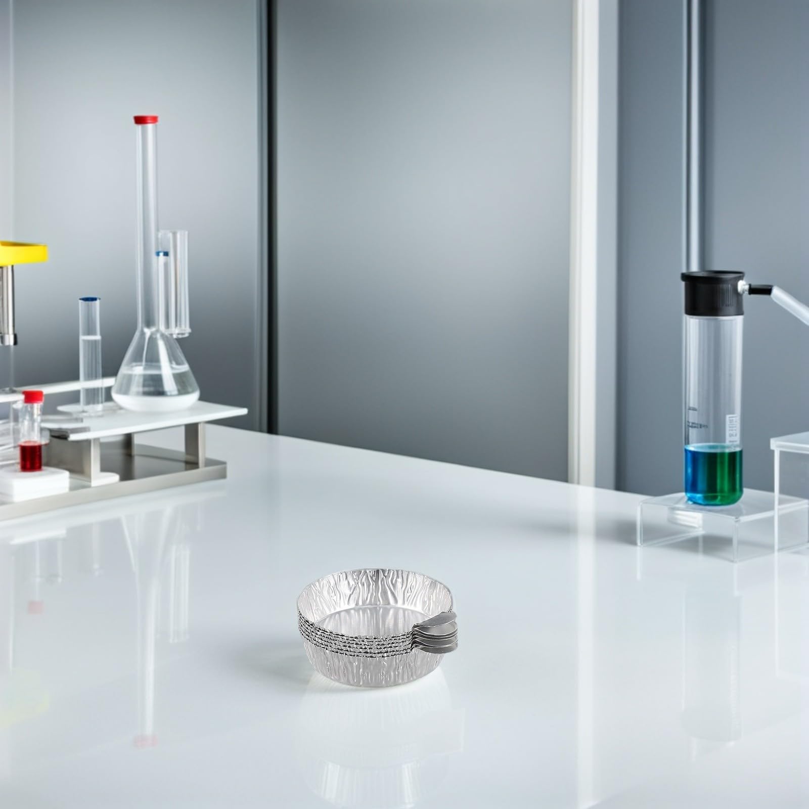 Vassoi in alluminio, 50 pezzi, 30 ml, usa e getta, con materiale resistente al calore, per campioni di laboratorio e analisi termiche, impilabili e facili da pulire
