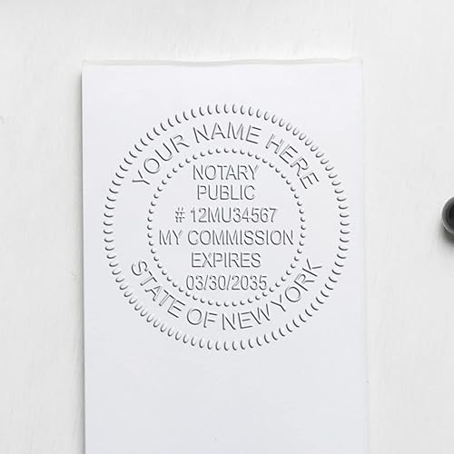 Miniatura 4 de Sello de notario personalizado New York Sello suave azul, tamaño de 1-58 de diámetro, sello público de notario de Nueva York, ideal para notario