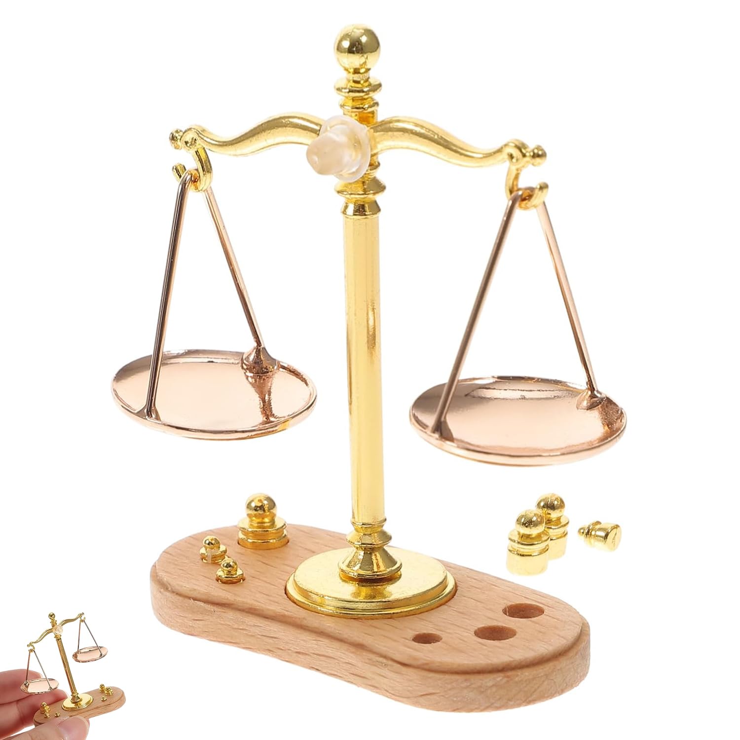 Mini Balance Rétro Vintage Échelle 1:12 Avec 6 Poids - Accessoire Décoratif Pour Maison De Poupées Et Créations Miniatures