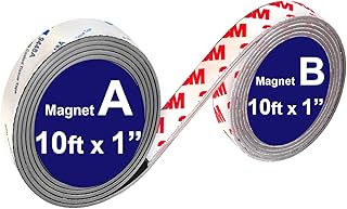 2 Pack, A+B Paired Magnetic Tape 10ftx1in, AB Pairing Magnet Strips with Adhesive Backing, Match to Use for DIY Closure Craftings