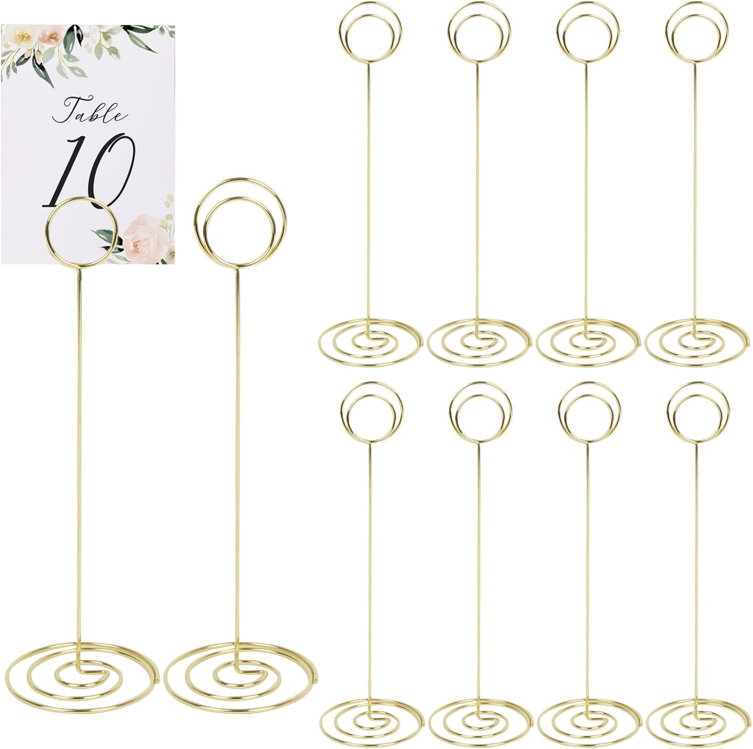KIMOBER 10PCS 8.75" Tall Table Number Holders, Round Place