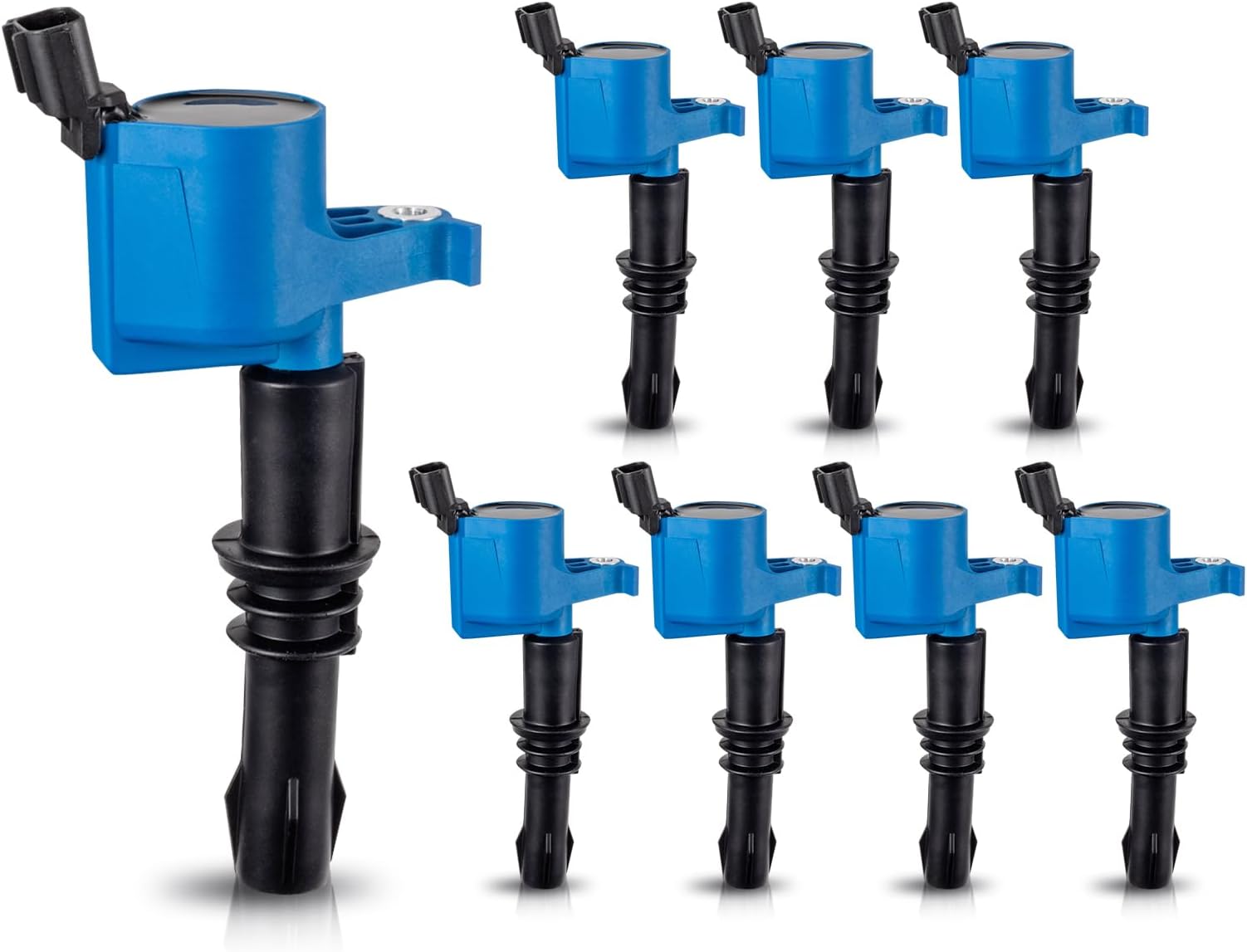 ENA Set of 8 Blue Ignition Coil Pack Compatible with Ford Expedition Explorer F150 F250 F350 F450 F550 Super Duty Mustang Navigator 2005 2006 2007 2008 V8 V10 4.6 5.4 6.8 Replacement for DG511 FD508