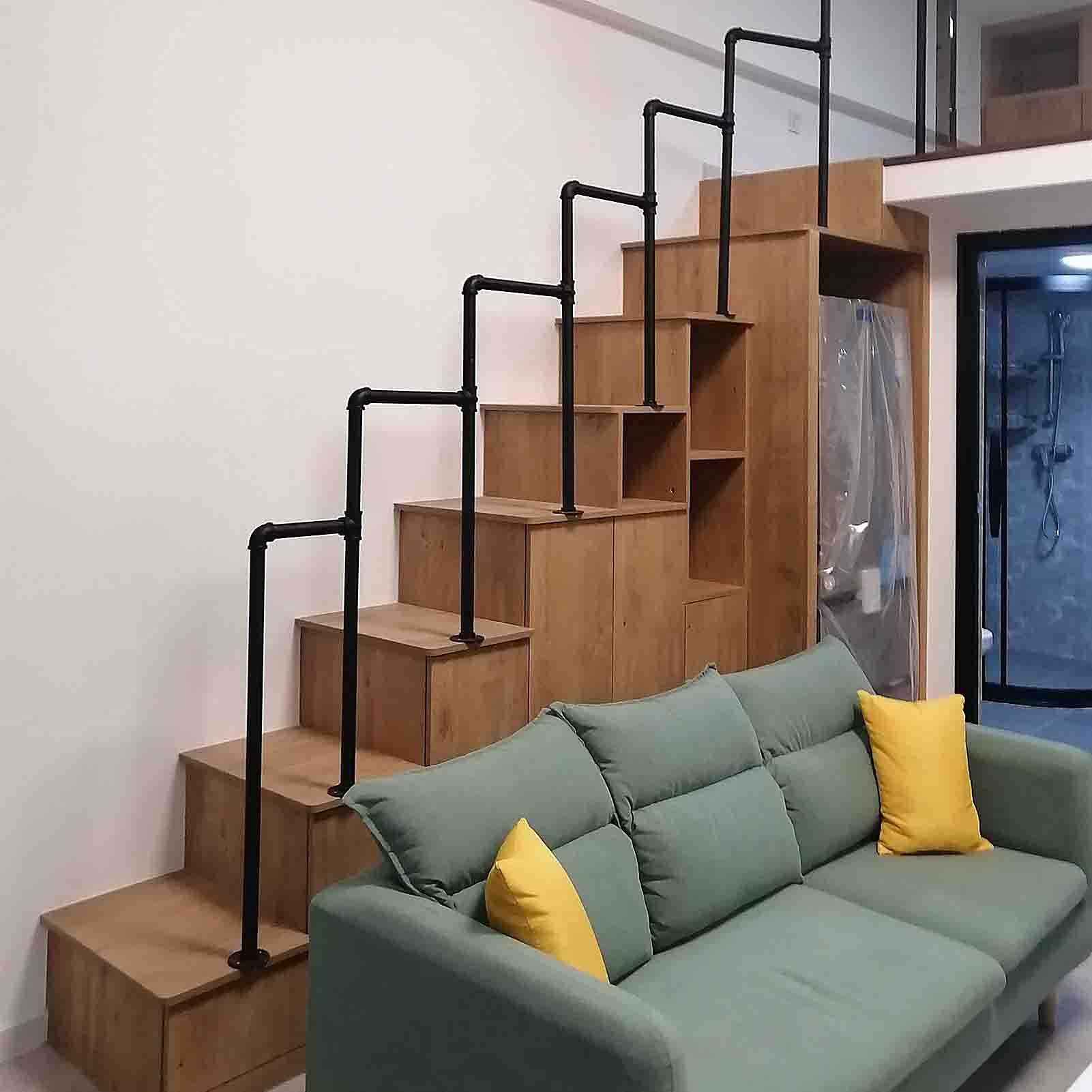 Garde-corps en fer forgé noir rampe d'escalier haut de gamme pour intérieur et extérieur