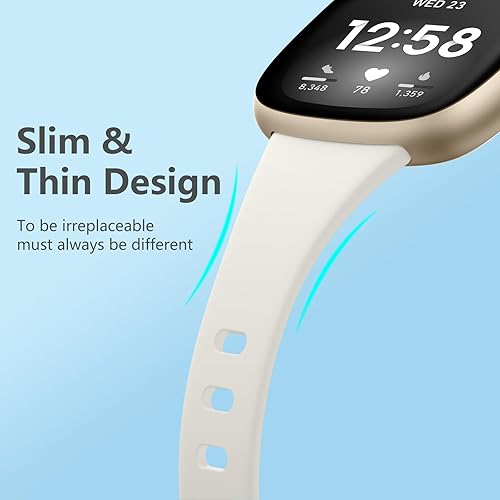 Miniatura 3 de Getino Compatible con bandas Fitbit Versa 3Versa 4SenseSense 2 para mujeres y hombres, accesorios deportivos delgados, banda delgada para Fitbit