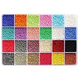 BALABEAD Size Almost Uniform Seed Beads 24000pcs in Box Opaque Color Seed Beads 24 Multicolor Assortment 12/0 Glass Craft Beads 2mm Seed Beads for Jewelry Making, Hole 0.6mm (1000pcs/Color, 24 Colors)