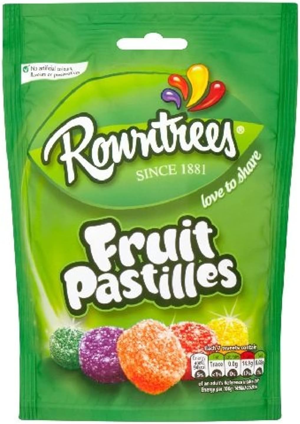 Vegan Friendly Fruit Pastilles Sharing Pouch 143g (Pack of 3)