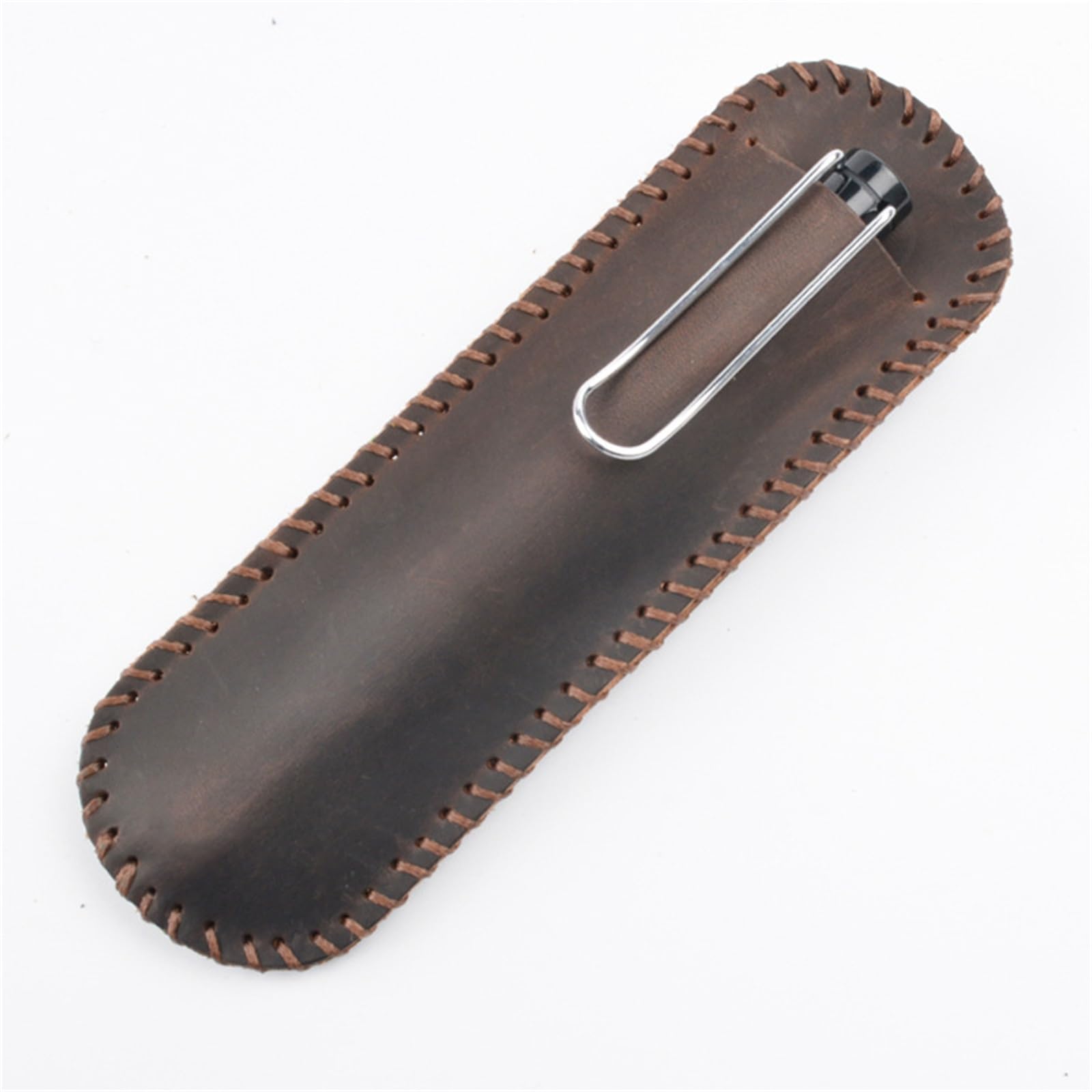 DUMRALBQE Wooden Jewelry Box Vintage Leather Pen Case Handmade Stitching Storage for Storage and Organization(Coffee)