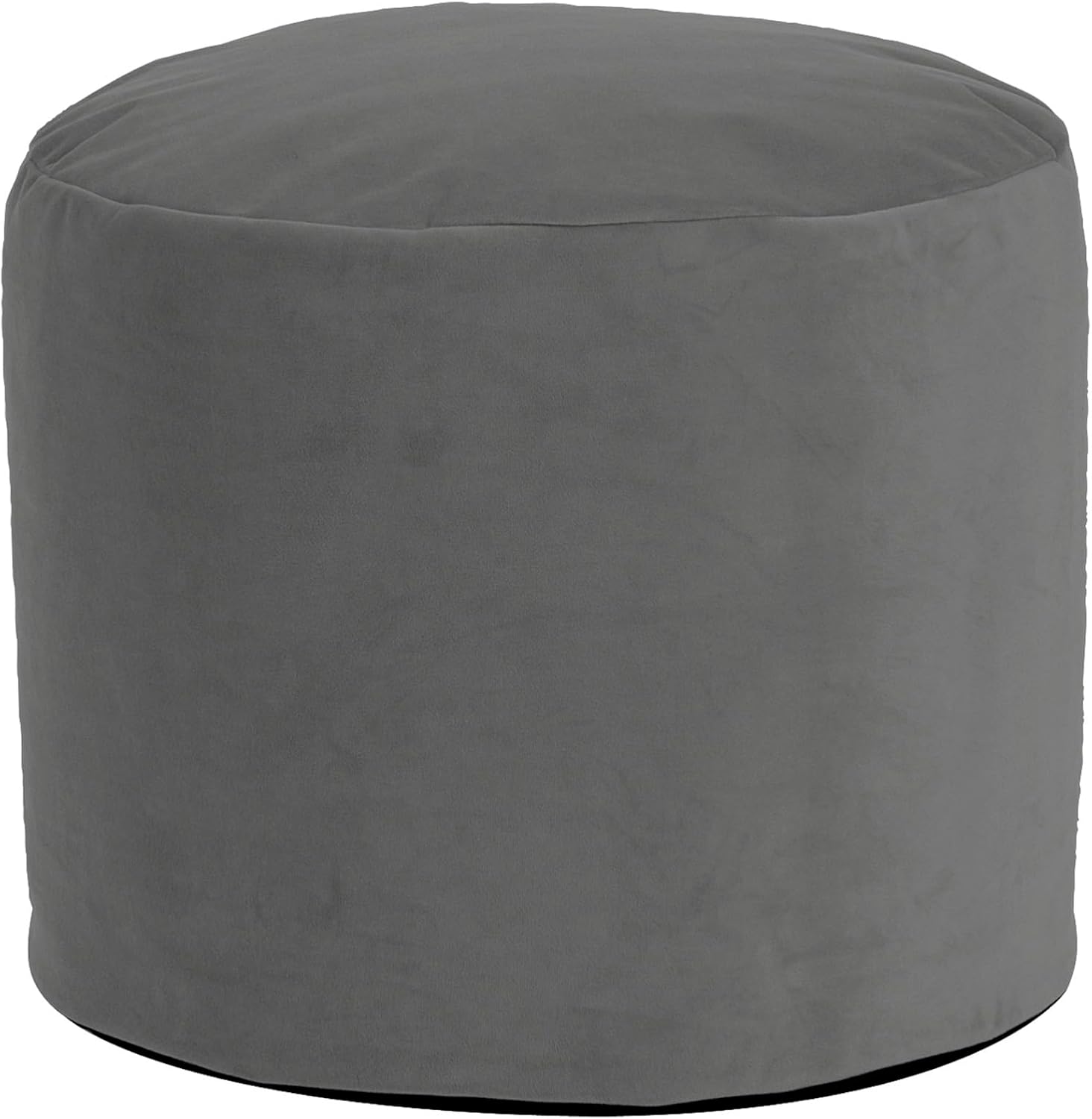 Howard Elliott Tall Round Pouf Ottoman Foot Rest With Cover, Round Stuffed Filled Foot Stool, Fluffy Comfortable Soft Seating for Living Room & Bedroom, 22 x 22 x 18 Inch, Bella Pewter