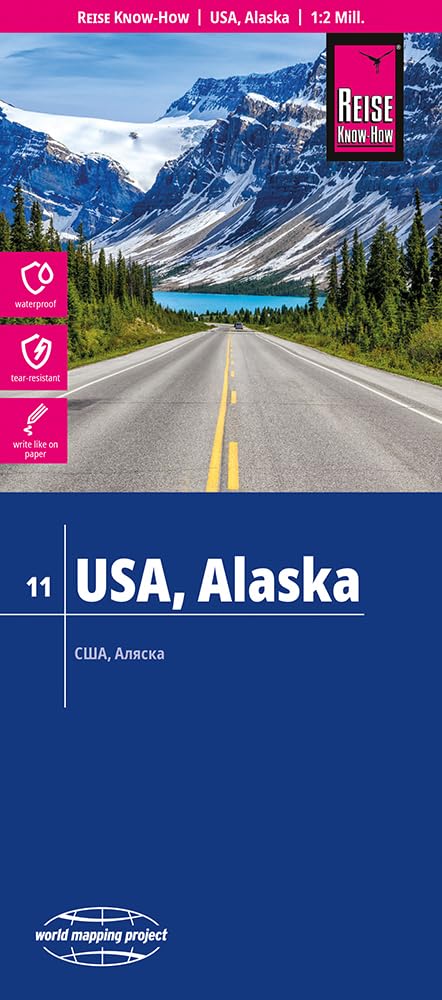 USA 11 Alaska Map 1:2,000,000 scale - Waterproof, Tearproof and with real photos (World Mapping Project)