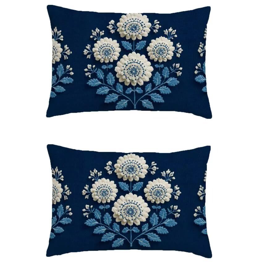 Housse coussin extérieur imperméable bleu marine anti-humidité