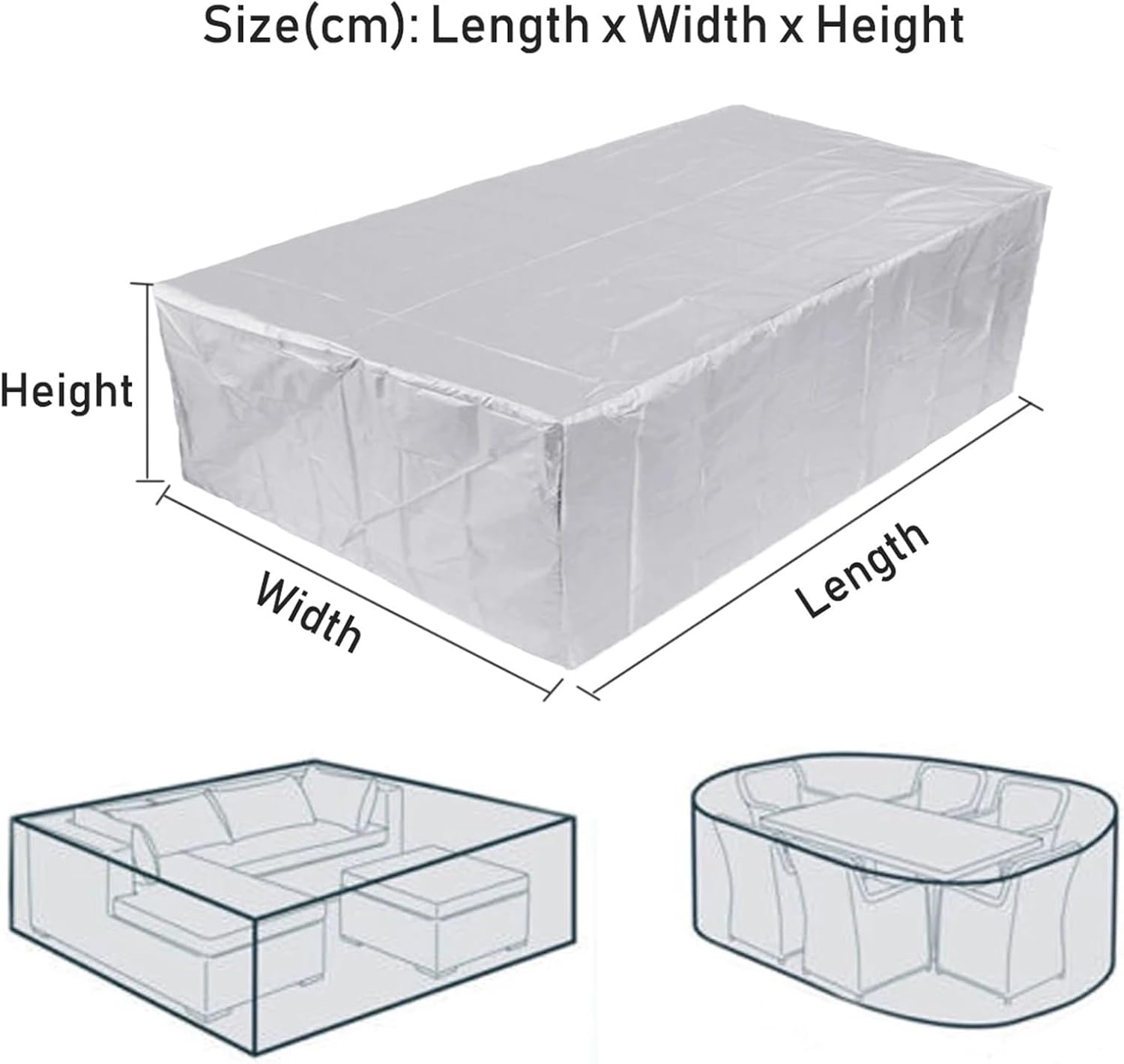 1pc 7ft 8ft 9ft Billiard Table Cover Waterproof Dustproof Resistant Snooker Protector With Locking rope(Silver,225x116x82cm)