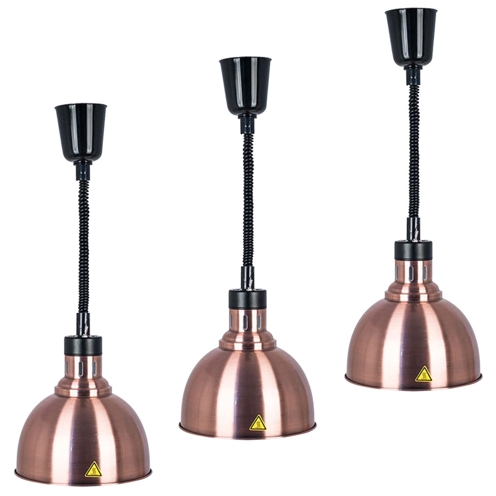 3 szt. Lampa grzewcza do żywności, podgrzewacz do domu i kuchni, komercyjna regulowana lampa wisząca, podgrzewacz do utrzymywania ciepła żywności i zastawy stołowej (kolor : czerwony brąz)