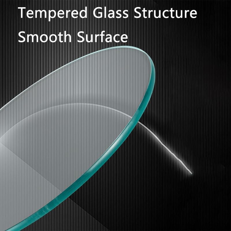 SYYXHC Round Dining Table Top, 300mm-900mm Tempered Glass Countertop, Waterproof Tabletop for Outdoor Patio Tables Garden Tables(Black Tea,300mm/11.8in)