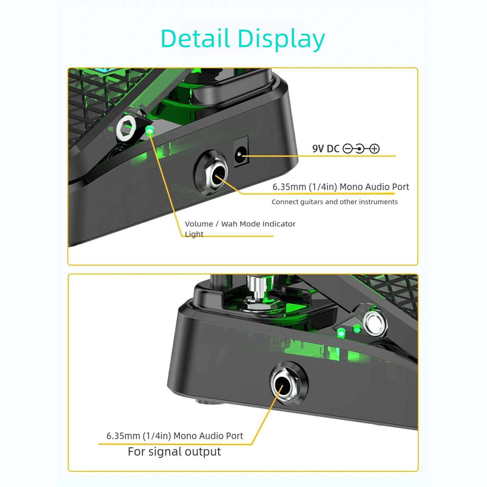 Procesador De Efectos Guitarra Múltiples Modos Voz Distorsión Reverberaciones Retardo Textura ABS Controlador Pie Para Música En Pedal Efectos Guitarra
