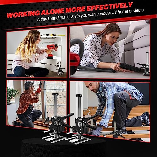 Juprodis 2 Pack Labor Saving Arm Jack, 220 Lb Heavy Duty Furniture Lifter, 6.5 Inch Adjustable Height Drywall Lift, Utility Cabinet Jacks For Installing Cabinets, Doors, Dyi Home Improvement, Black #TOP5