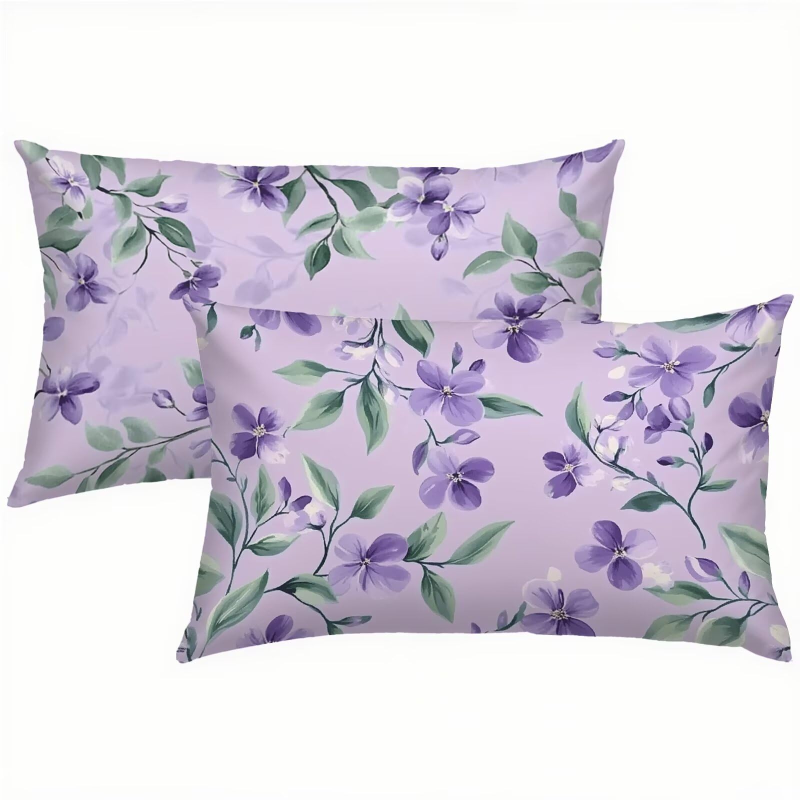 Taies d'oreiller luxueuses en velours lilas 50x60 imperméables pour coussin déco de canapé