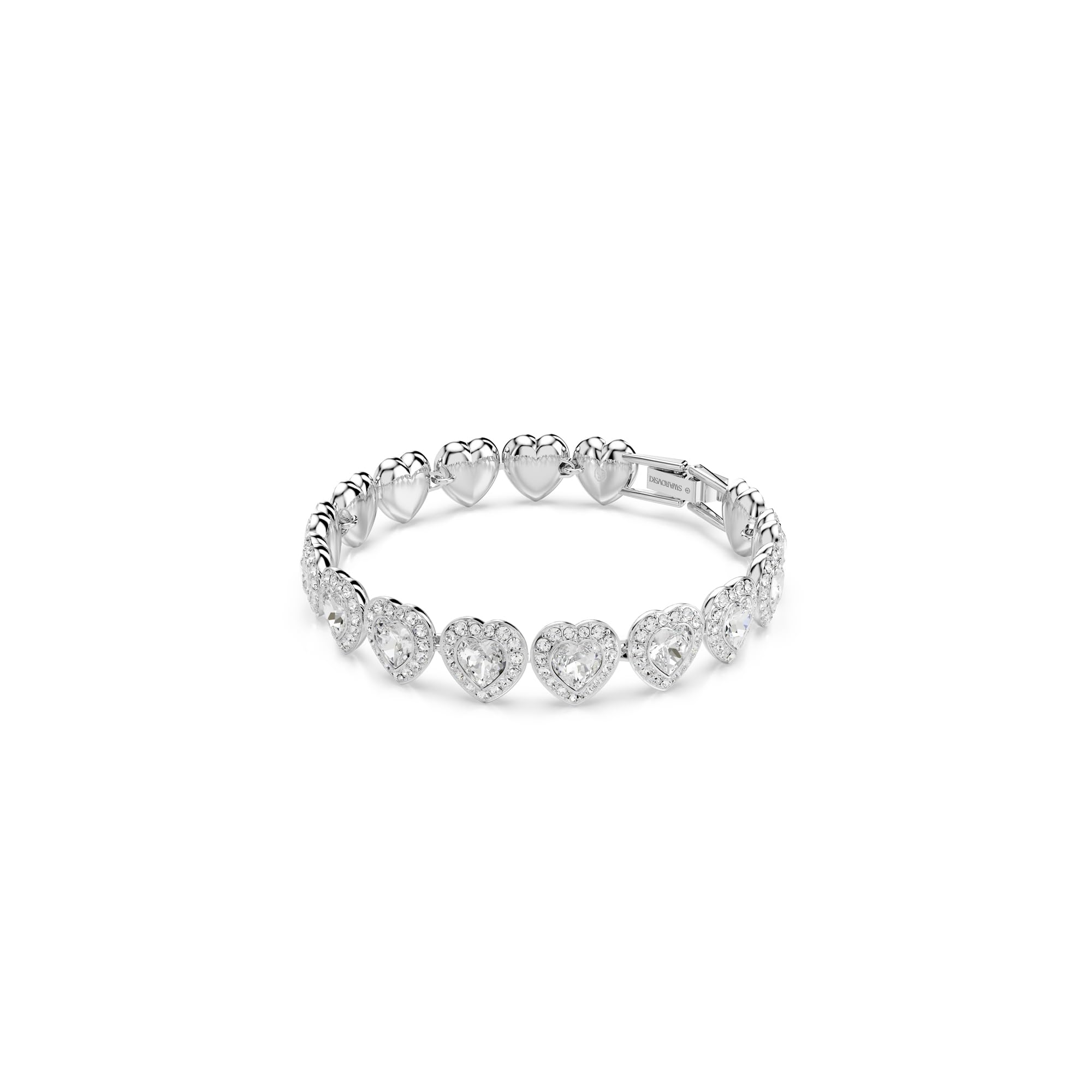 Swarovski Kolekcja Ariana Grande, przezroczysty kryształ i perły, wykończenie rodowe, część kolekcji biżuterii Ariana Grande, naszyjniki, kolczyki i bransoletki, Medium, Kryształy, metal wykończony