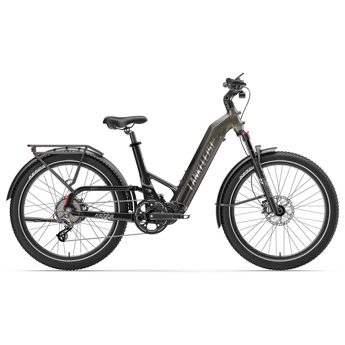 LANKELEISI Kett-8 E-Bike 26 Zoll Fatbike Vollfederung 960Wh Akku Bis 150KM | mit Drehmomentsensor, 26x3.0 Zoll, Heckmotor, 8-Gang Schaltwerk, Pedelec SUV Citybike für Damen u. Herren