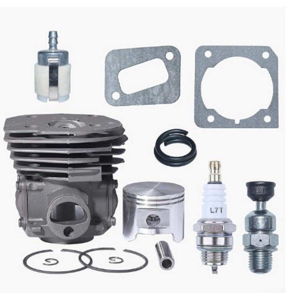 Kit de cilindro de 45 mm para pistón Fit 353 351 350 346XP Motosierra Big Bore Piezas de repuesto Juego de reparación de motor de aleación con válvula de descompresión