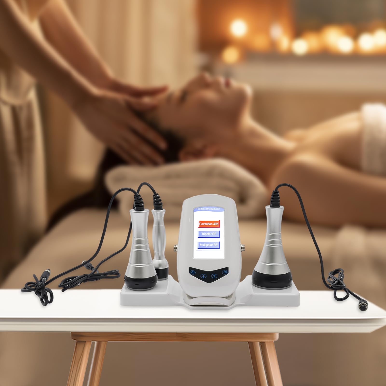 Machine Cavitation RF Ultrasonique, Appareil Minceur Body Sculpting 50W 40K, Anti Cellulite Raffermissement Peau Lifting Visage Corps, Drainage Lymphatique, Usage Maison Institut Spa