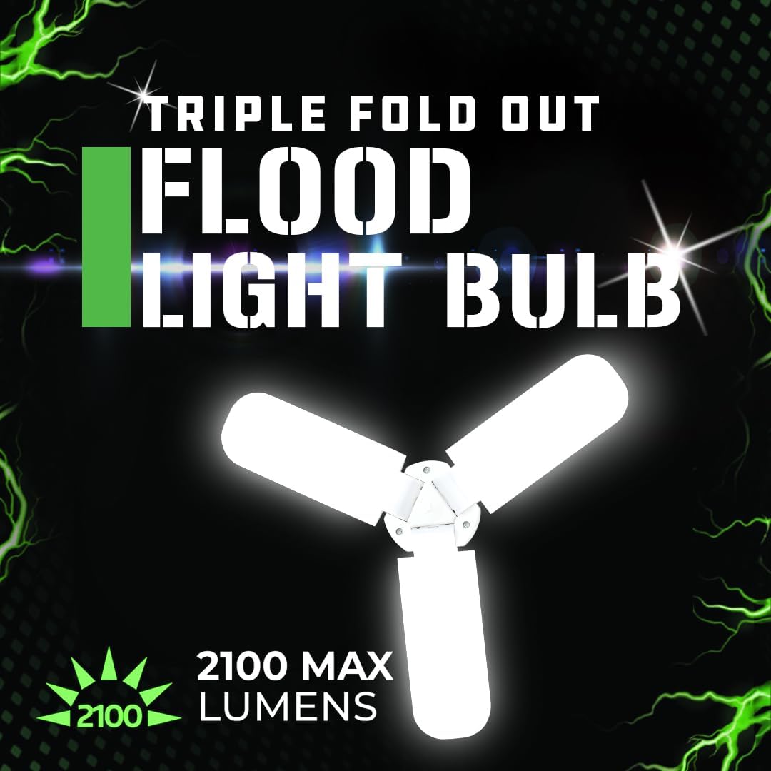 LitezAll Folding LED Work Light with 3 Adjustable Panels, A/C Powered for Garage, Shop, Basement, or Indoor Use, Ultra Bright Multi-Angle with Compact Foldable Design