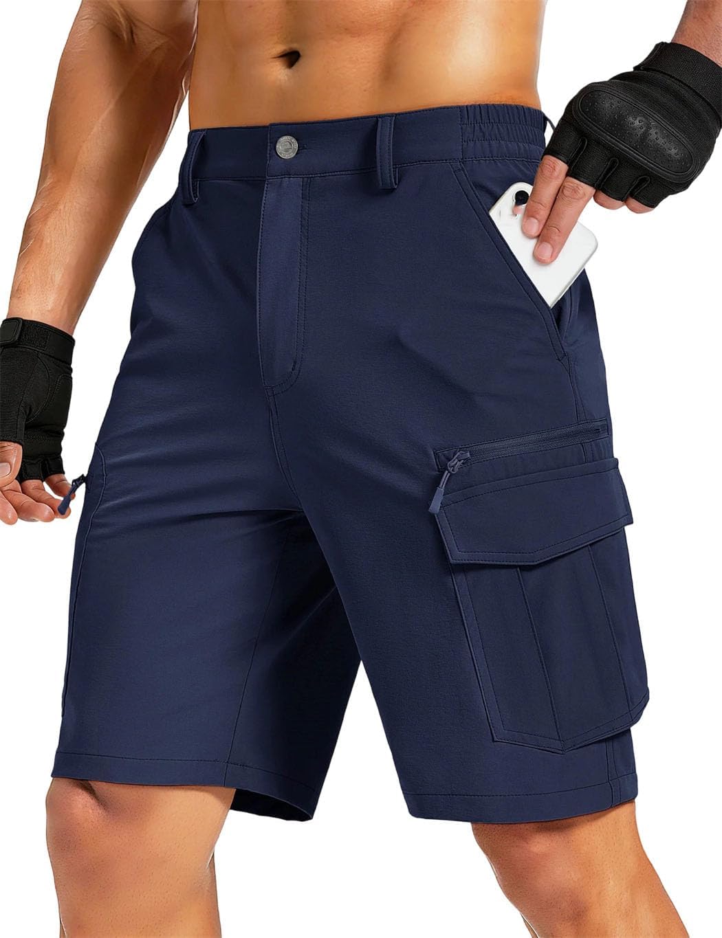 Men's Hiking Cargo Shorts with 7 Pockets Quick Dry Lightweight Nylon Outdoor Work Fishing Casual Wear