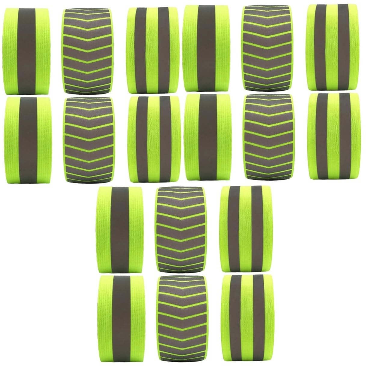 Anneome 18pièces Bracelet Élastique Réfléchissant pour Activités Nocturnes Brassard Fluorescent De Sécurité pour Course Et Randonnée Vert