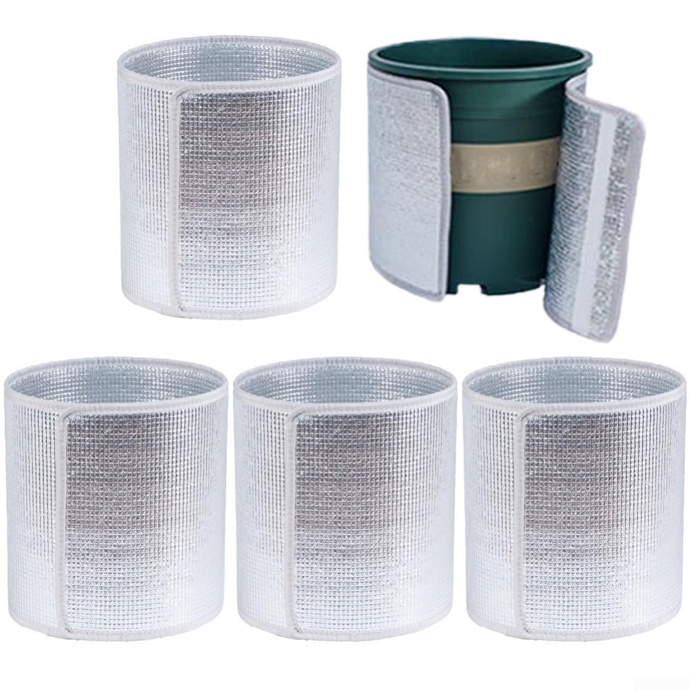 ToolsEvery 5Pcs Flower Pot Covers, Pot Insulation Film Double-Layer Thermal Pot Cover Plant Frost Protection For Outdoor And Indoor Plants Heat And Frost Resistant(20 * 80cm)