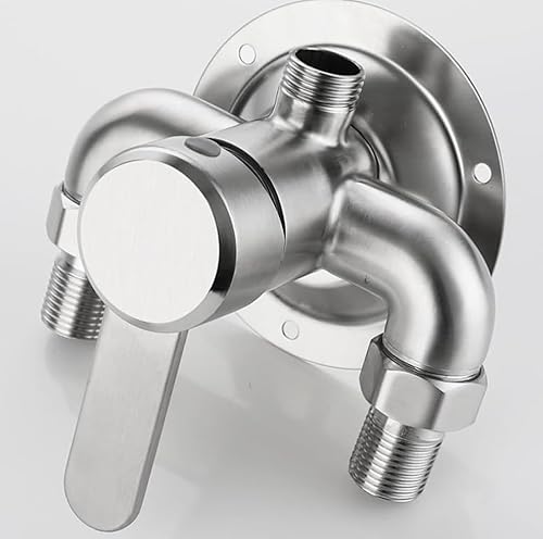 Miniatura 4 de Válvula de control de grifo de ducha de montaje en pared, grifo de ducha expuesto de acero inoxidable 304 con interruptor de válvula de control (B)