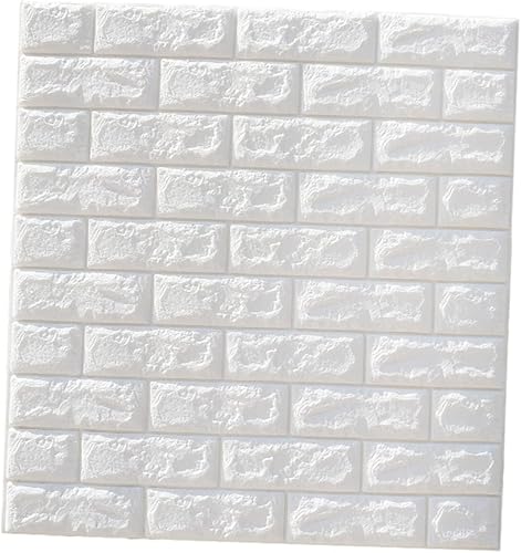 Paneles de pared de ladrillo 3D, pegatinas de pared de ladrillo blanco, papel de contacto de ladrillo, calcomanías autoadhesivas para el suelo,