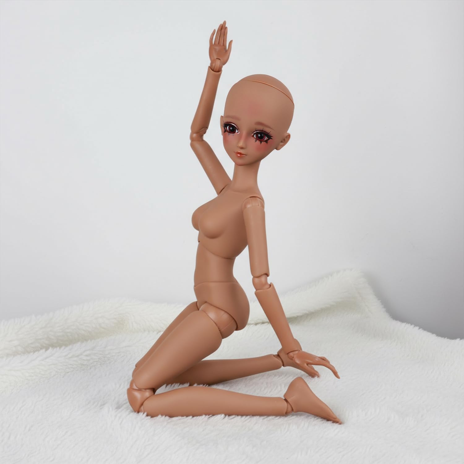 1/3 Tan Skin BJD Body lalki - ręcznie malowana twarz anime, spersonalizowana lalka DIY z 16 ruchomymi przegubami, zmienne oczy do ekspozycji, rekwizyt fotograficzny