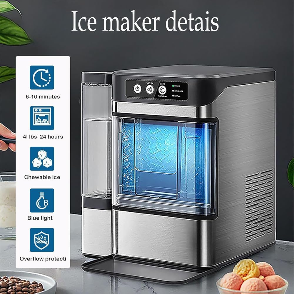 Portable Countertop Ice Maker - 41 Lbs/24h Capacity, One-Click Operation, Self-Cleaning, With 3l Detachable Water Tank For Home, Office, And Bar Use on Fridge.com - View 2