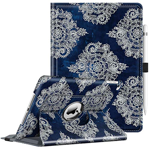 Fintie Case for iPad 9.7 2018 2017 / iPad Air 2 / iPad Air - 360 Degree Rotating Stand Protective Cover with Auto Sleep Wake for iPad 9.7 inch (6th Gen, 5th Gen) / iPad Air, Indigo Dreams
