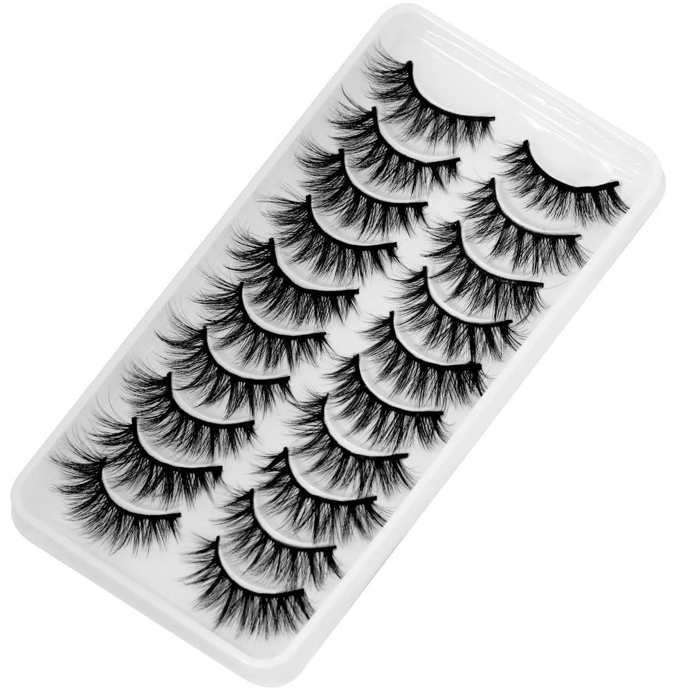 BlueSmurfs Künstliche Wimpern, Katzenaugenwimpern, Großpackung, Kunstnerz, 3D, flauschig, Weihnachten, 10 Paar