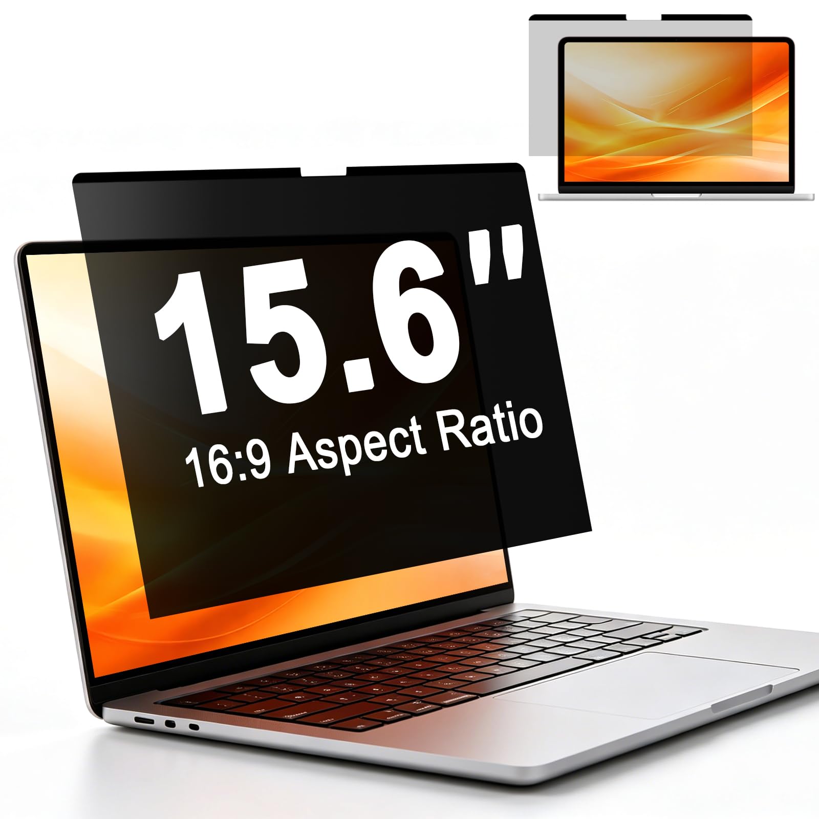 Removable Magnetic Laptop Privacy Screen 15.6 Inch 16:9