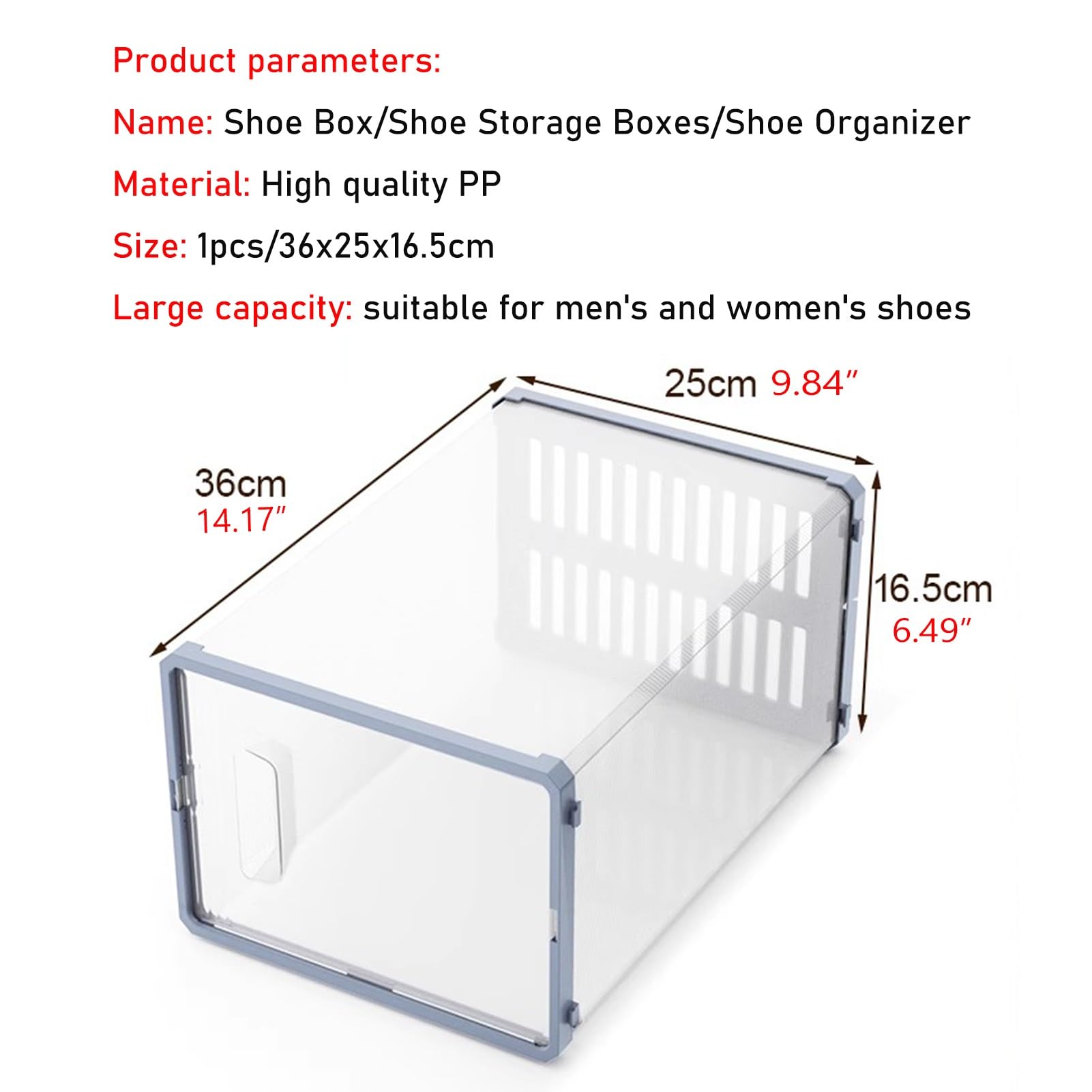 Boite a Chaussure 18 Pièces Boîtes De Rangement Pour Chaussures, Boîte À Chaussures En Plastique Transparent, Boîte À Chaussures Empilable, Conteneur De Rangement Pour Chaussures De Sport Avec Couverc
