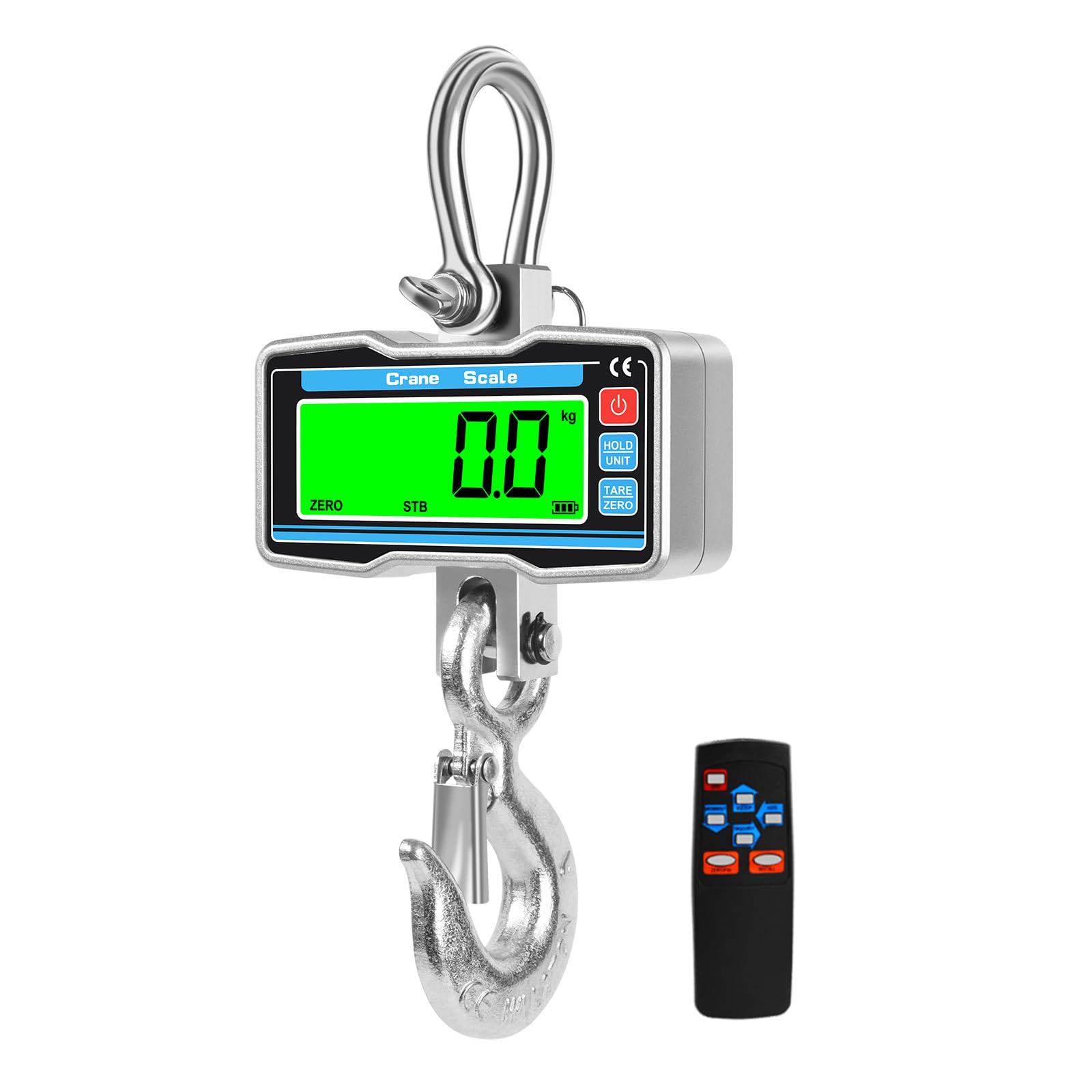 Báscula colgante 2000kg 4400lbs con Control Remoto, Báscula de Grúa Digital 2T Pantalla LCD