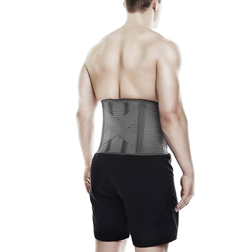 Miniatura 4 de Rehband Soporte de espalda para hombres y mujeres, cinturón de soporte lumbar para trabajo y deportes, cinturón de espalda para estabilizar la
